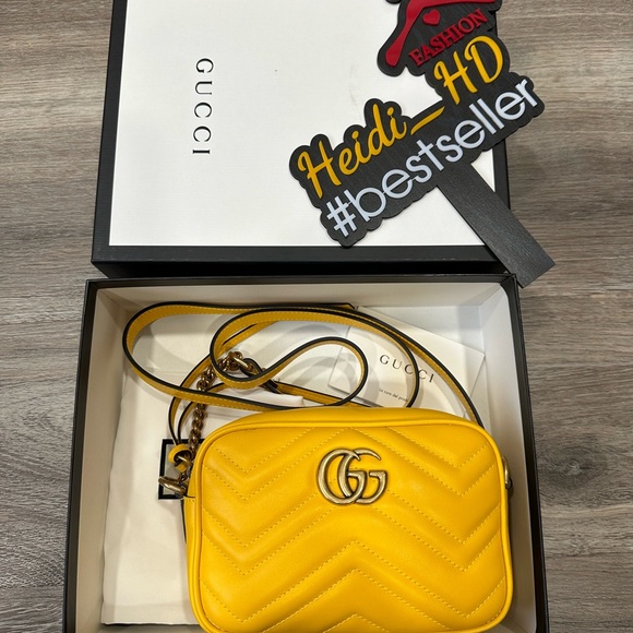 Gucci Yellow Matelassé Leather Mini Camera Bag - Picture 9 of 9